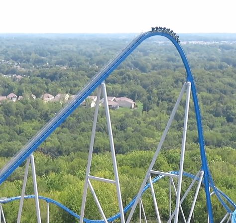 Orion is a steel roller coaster located at Kings Island amusement park in Mason, Ohio. Orion Kings Island, Kings Island Amusement Park, Ferrari World, Kings Island, Greatest Adventure, Train Tracks, Water Slides, St Petersburg, Amusement Park