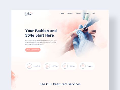 Beauty Salon Landing Page by Syed Roni for iSketch Studio on Dribbble Nails Website Design, Beauty Landing Page, Wix Web Design, Beauty Land, Landing Page Inspiration, Nail Salon And Spa, Web Design Mobile, Credit Repair Services, Nail Salon Design