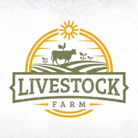 Farm Logo Inspiration, Agriculture Logo Design, Farm Logo Design, Cute Designs To Draw, Agriculture Logo, Farm Land, Livestock Farming, Advertisement Design, Facebook Cover Design