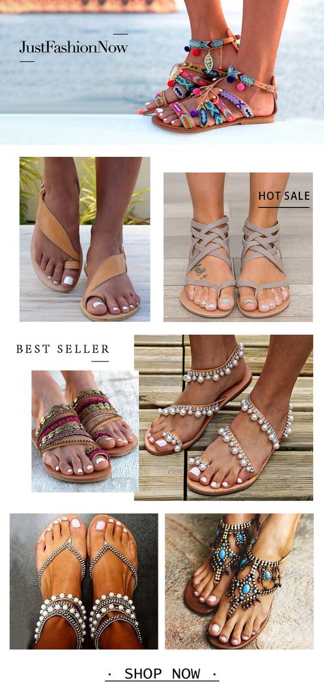 Top 20+ Must-have boho-chic sandals Buy 2 get 3 30% OFF, shop now! #boho #fashion #style #sandals #justfashionnow #shoes Coastal Clothes, Boho Fashion Style, Sandals Ideas, New Fashion Style, Creative Clothing, Affordable Shoes, Boho Sandals, Chic Sandals, Colorful Shoes