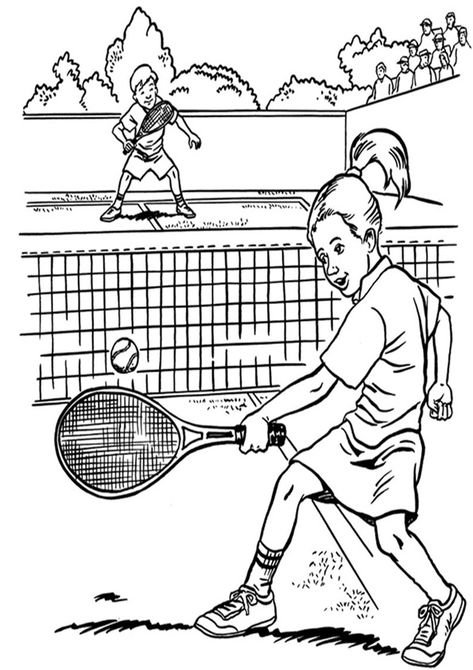 Two Kids Playing Tennis Coloring Page. Free printable Child Tennis Coloring Pages For kids download and print. Two Kids Playing, Logo Design Color Palette, Fruit Coloring, Coloring Pages For Teenagers, Rita Ora Adidas, Sports Coloring Pages, Coloring Page Free Printable, Fruit Coloring Pages, Kids Tennis