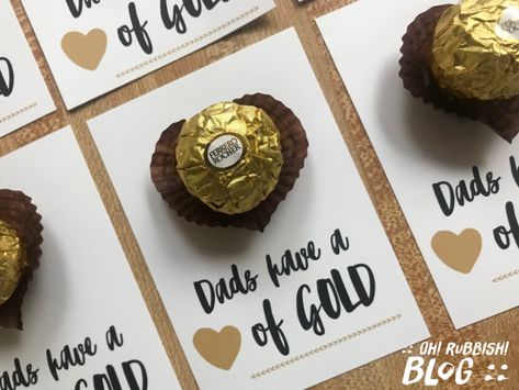 Dad's Have a Heart of Gold :: Ferrero Rocher & Printable :: Father's Day Chocolate Treat Idea :: Table Place Setting Decoration Ideas :: Chocolate Party Favors  :: Gift Ideas With Ferrero Rocher, Ferrero Rocher Decoration Ideas, Ferrero Rocher Party Favors, Fathers Day Chocolate Ideas, Fathers Day Treats Ideas, Fathers Day Table Setting, Father's Day Table Decor Ideas, Ferrero Rocher Favors, Father Day Decoration Ideas