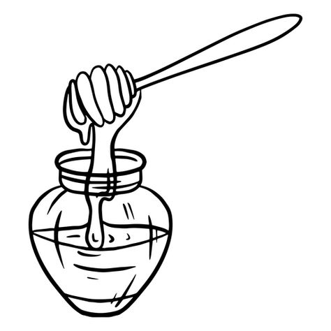 Stroke hand drawn honey jar #AD , #hand, #Stroke, #honey, #jar, #drawn Honey Jar Drawing, Honeypot Tattoo, Honey Pot Drawing, Honey Jar Tattoo, Honey Pot Tattoo, Honey Drawing, Attractive Wallpapers, Honey Dipper, Mo Design