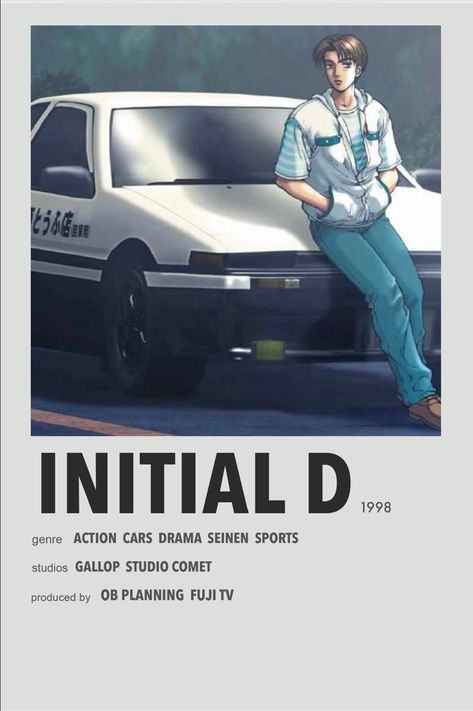 Initial D Poster Anime, Initial D Movie, Initial D Poster, Initial D Anime, Mf Ghost, Initial D Car, Minimalist Anime, Anime Sites, Simple Anime