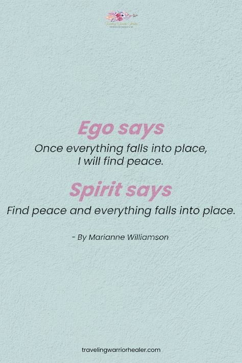 Ego says:
🔹"I'll be happy when..."
🔹"I need to achieve X before I can relax."
🔹"It's everyone else's fault that I'm not at peace."
Spirit says:
🔸"Peace is available now."
🔸"I choose to find joy in the present moment."
🔸"I am responsible for my own inner peace."

#travelingwarriorhealer #egovsspirit #innerpeace #mindfulnessmatters #presentmoment #choosejoy #selfawareness #spiritualgrowth #peacewithin #positivemindset #selfreflection #letgoofego #bepresent Shed The Ego And Find The Peace, I Am Responsible, The Ego, The Present Moment, At Peace, Present Moment, Find Joy, Choose Joy, The Peace