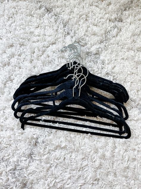 Folded Pants, Black Velvet Hangers, Squeaky Door, Black Velvet Coat, Rolling Rack, Suit Clothes, Clothing Closet, Ikea Mirror, Velvet Hangers