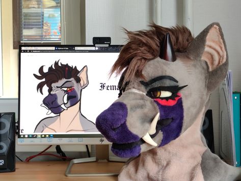 I like how similar they are! Head by Western Vibe Saloon Rat Fursuit, Horse Fursuit, Fursuit Inspiration, Fursuit Ideas, Fursuit Head, Sculpture Art Clay, Drawing Anime Clothes, Cosplay Diy, Pony Drawing