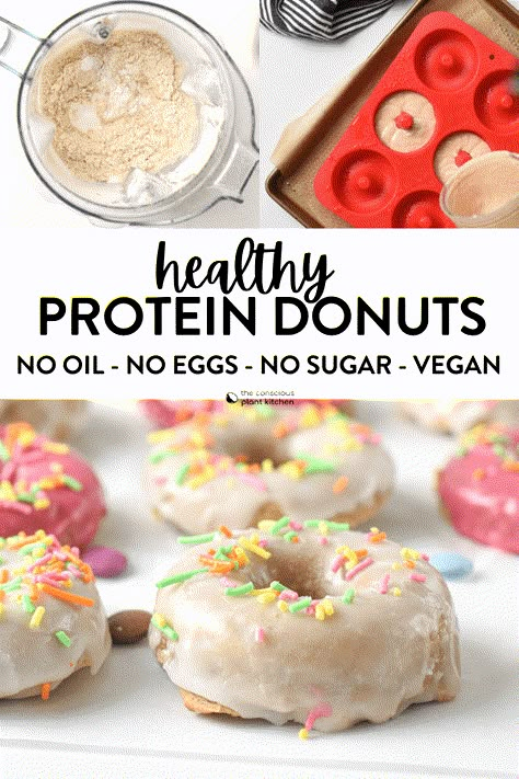 Vegan Low Cal Desserts, Banana Protein Donut Recipe, Low Calorie Protein Donut Recipe, Protein Baked Goods Recipes, Mini Protein Donut Recipe, Using Protein Powder In Baking, How To Bake With Protein Powder, Nuzest Protein Recipe, High Protein Low Calorie Baked Goods