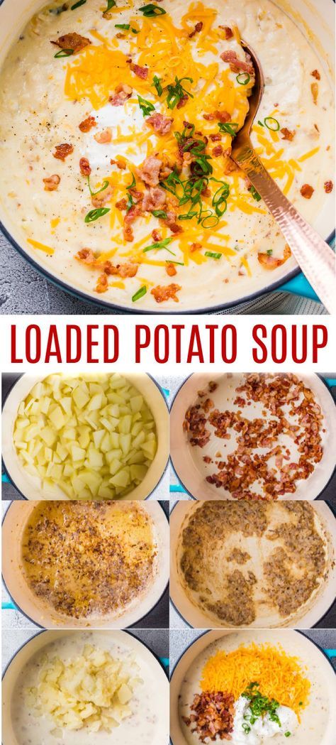 Potato Soup With Bacon, Soup With Bacon, Potato Bacon Soup, Best Potato Soup, Cheesy Potato Soup, Potato Soup Easy, Loaded Potato Soup, Bacon Potato, Bacon Soup