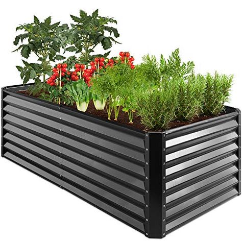 Best Choice Products 6x3x2ft Outdoor Metal Raised Garden Bed, Deep Root Box Planter for Vegetables, Flowers, Herbs, and Succulents w/ 269 Gallon Capacity - Gray Herb Garden Planter, Metal Raised Garden Beds, Garden Bed, Raised Garden Beds, Planter Boxes, Raised Garden, Herb Garden, Lawn Care, Garden Planters