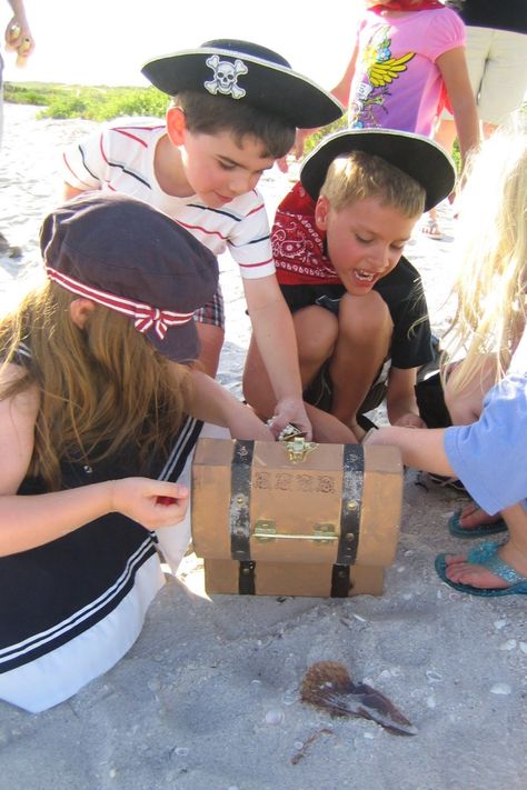 Pirate Treasure Hunt For Kids, Treasure Hunt Birthday, Pirate Treasure Hunt, Preschool Summer Camp, Pink Pirate, Treasure Hunt For Kids, Pirate Coins, Aloha Party, Pirate Ships