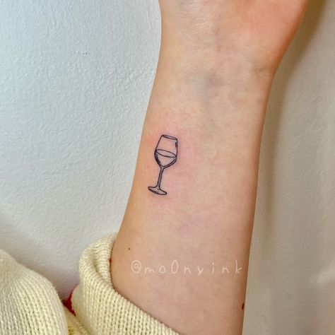 tattoo 
fine line tattoo 
small tattoo Dainty Wine Glass Tattoo, Wine Friends Tattoo, Tiny Champagne Glass Tattoo, Red Wine Glass Tattoo, Fine Line Wine Tattoo, Fine Line Wine Glass Tattoo, Matching Wine Glass Tattoo, Bottle Of Wine Tattoo, Wein Glas Tattoo