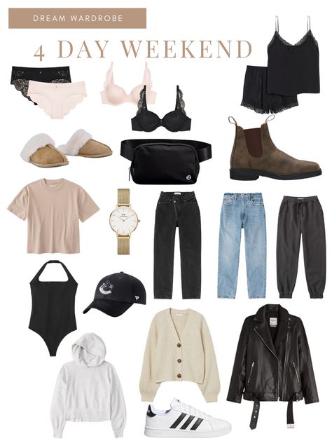 5 Day Holiday Capsule Wardrobe, Capsule Wardrobe Weekend Trip, Iceland Capsule Wardrobe, Ireland Summer Outfits What To Wear, Weekend Wardrobe Capsule, Winter Fashion 2024 Australia, Long Weekend Outfits, Winter Weekend Getaway Outfits, Long Weekend Packing List