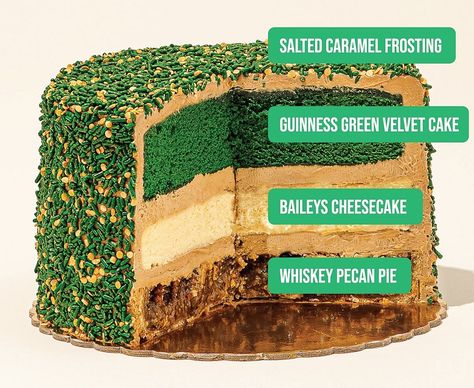 3 Desserts in One Make a Delicious St Paddy's Treat the PatCaken Irish Gur Cake, Saint Patrick’s Day Cake, St Patricks Desserts, St Patrick’s Day Bundt Cake, St Patrick’s Bundt Cake, Green Velvet Cake, Homemade Corned Beef, Baileys Cheesecake, Irish Poke Cake St. Patrick's Day