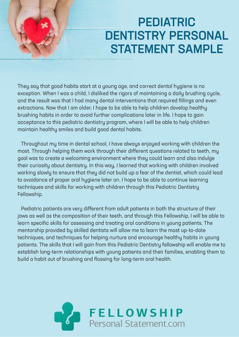 Pediatric dentistry personal statement sample that will show you how to write yours. if you need more samples, check this site now! https://www.fellowshippersonalstatement.com/tips-on-how-to-write-pediatric-dentistry-personal-statement/  #college admission, #university admission, #admission requirements Pediatric Dental, Dental School, Pediatric Dentistry, College Admission, Personal Statement, Dental Hygienist, Dental Hygiene, Good Habits, Pediatrics