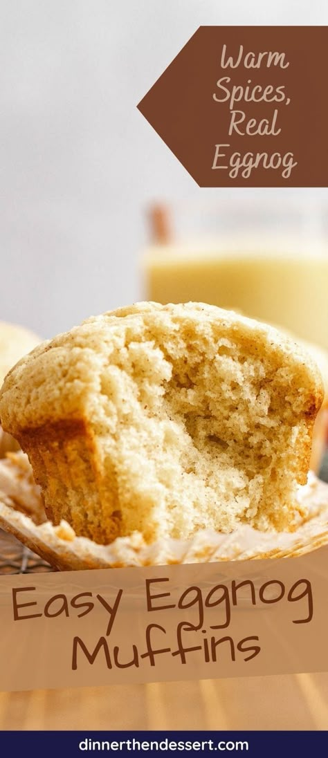 Eggnog Mini Muffins, Eggnog Muffins Christmas Breakfast, Egg Nog Muffins Recipe, Eggnog Biscuits, Egg Nog Muffins, Eggnog Muffins Recipe, Eggnog Muffin Recipe, Recipes Using Eggnog, Eggnog Scones