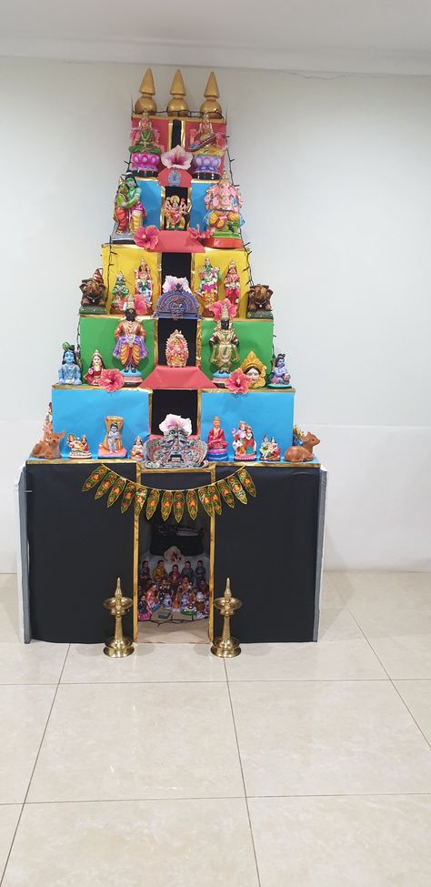 Golu Theme Ideas, Navratri Golu Decoration Ideas, Bommala Koluvu Ideas, Navarathri Golu Ideas, Golu Decoration Ideas, Dussehra Decoration, Golu Navaratri, Diy Golu Dolls, Navratri Ideas