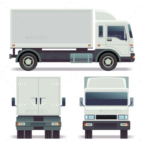 Small Truck Front, Back and Side View for Cargo Side View Drawing, Cityscape Drawing, Car Side View, Container Truck, Best Graffiti, Small Trucks, New Bus, Van Design, Anime Room