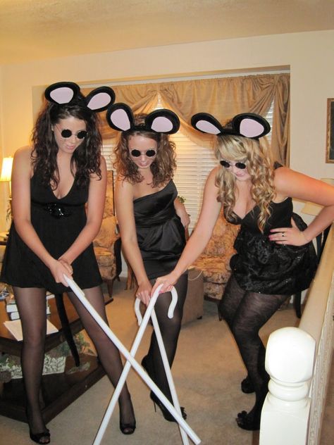 3 Blind Mice Costume, Blind Mice Costume, Three Blind Mice Costume, Mice Costume, College Halloween Parties, Matching Family Halloween Costumes, 3 Blind Mice, Diy Group Halloween Costumes, Best Group Halloween Costumes