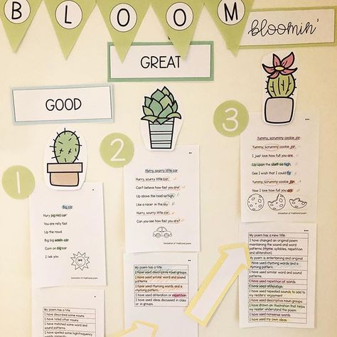 Cactus Bump It Up Wall with Year Two Poetry Writing Samples 🌵  Bump It Up Walls and Learning Walls are a huge part of my teaching - in fact I am not sure I could teach without them anymore. Classroom Wellbeing Display, English Display Ks2 Working Wall, Success Criteria Display Bulletin Boards, Displaying Learning Objectives, Learning Intentions And Success Criteria Display, Visible Learning, Third Grade Writing, Wall Writing, Feedback For Students