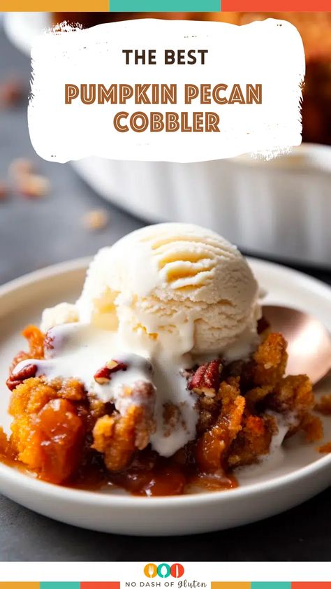 Embrace the essence of autumn with our mouthwatering Pumpkin Pecan Cobbler. A harmonious blend of velvety pumpkin, aromatic spices, and crunchy pecans, baked to perfection. Dive into fall flavors and create cherished memories around the table. Warm up your kitchen and hearts with this delightful dessert. Get the recipe now and start baking your own slice of seasonal magic! Pecan Cobbler Recipe, Pumpkin Pecan Cobbler, Pumpkin Cobbler, Pecan Cobbler, Desserts Ideas, Comfort Desserts, Homemade Ideas, Creative Snacks, Crunchy Pecans