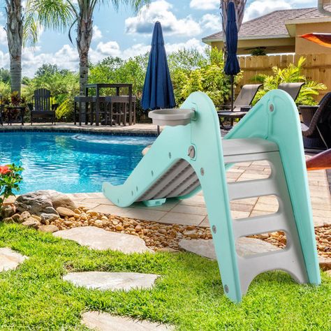 Pirecart Freestanding Slide & Reviews | Wayfair Swimming Pool Slides, Toddler Climbers, Baby Slide, Toddler Slide, Kids Motor Skills, Kids Climbing, Pool Slide, Play Yard, Active Play