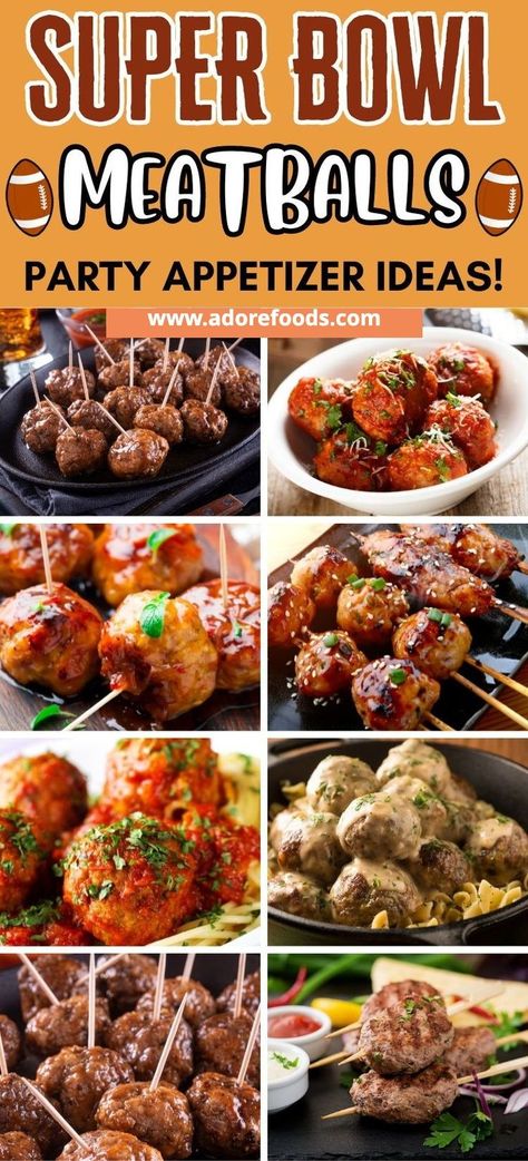 Whether you're hosting a Super Bowl party or tailgating on the weekend, meatballs are an easy way to serve a crowd and this collection of the best meatball recipes has something for every occasion #superbowlappetizerideas#superbowlparty #gamedaypartyfood Hearty Finger Foods, Super Bowl Meatballs, Gameday Party Food, Meatball Appetizer Recipes, Meatball Appetizers, Football Food Appetizers, Meatball Appetizer, Gameday Food, Sweet Chili Dipping Sauce