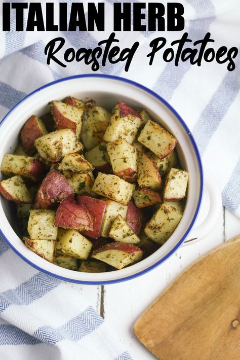 These deliciously seasoned Italian Herb Roasted Potatoes are the perfect side dish. Dice, season, toss and roast in the oven to perfection! #SideDish #RoastedPotatoes  via @xtremecouponmom Herb Roasted Potatoes, Potatoes Recipes, Roasted Potato Recipes, Easy Potato Recipes, Potato Recipes Side Dishes, Potato Side Dishes, Mouthwatering Recipes, Extreme Couponing, Fun Easy Recipes