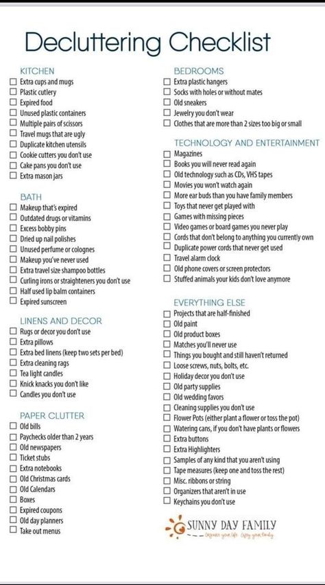 Decluttering Checklist, 1000 Lifehacks, Deep Cleaning Checklist, Deep Cleaning House, Declutter Home, House Cleaning Checklist, Household Cleaning Tips, Cleaning Checklist, Self Care Activities