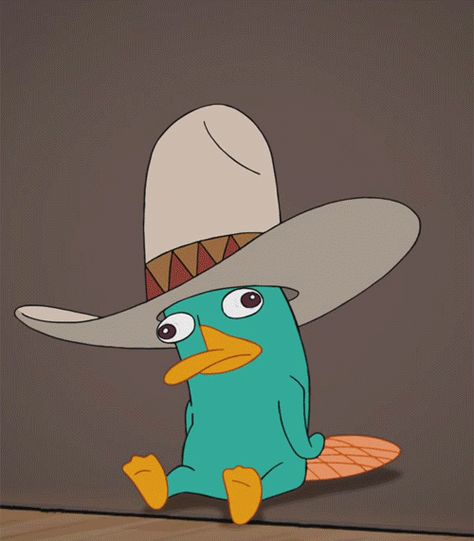 The many hats of Perry the platypus! (including his fedora!!) Phineas And Ferb Perry, Perry The Platypus, Phineas And Ferb, Platypus, A Cartoon, Cleaning Service, Gif, Screen, Funny