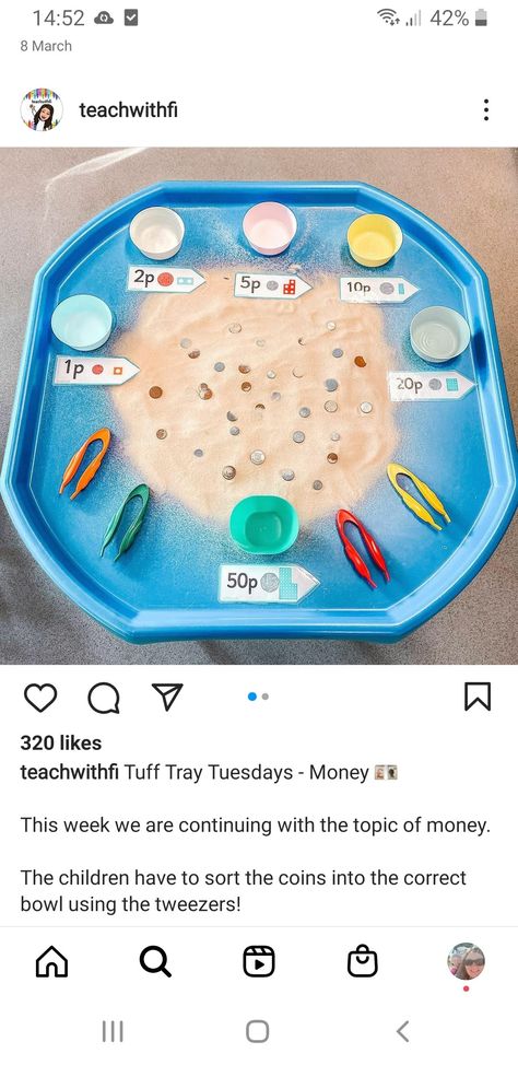 Money Activities Eyfs Uk, Baby Room Activities, Atrium Ideas, Childminding Ideas, Easy Math Activities, Eyfs Ideas, Flisat Table, Counting Activities Preschool, Early Years Maths