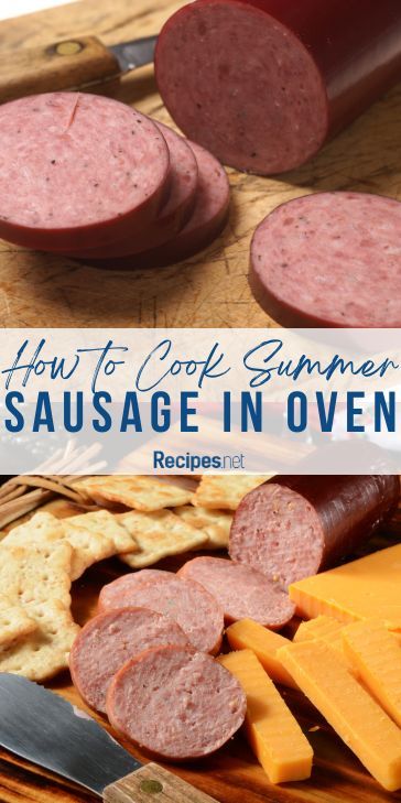 sliced Oven-Baked Summer Sausage served on a board Cheap Summer Meals, Sausage In The Oven, Homemade Summer Sausage, Pickled Sausage, Summer Sausage Recipes, Recipes Cheap, Summer Sausage, Sausage Recipe, Roast Beef Recipes