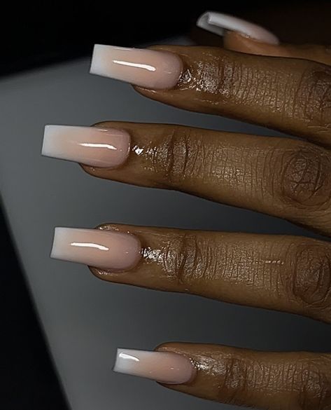 Acrylic Nails For My Birthday, Short Wedding Nails Black Women, Tan Ombre Nails Acrylic, Simple Prom Nails Acrylic Short, Medium Nails Black Women, Gel Overlay Nails Natural Short French Tip, Short Classy Wedding Nails, Midume Acrylic Nails, Med Short Acrylic Nails