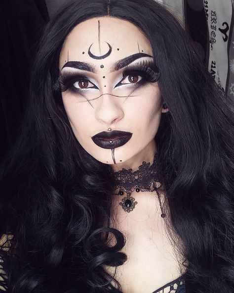 Hair and make up from a recent witchy shoot, more photos to come . . . . . . . . . . . . . #makeup #makeupartist #mua #motd #fotd #drag… Female Demon Makeup Halloween, Angel Hairstyle, Halloween Witch Makeup Ideas, Dark Angel Makeup, Witchy Shoot, Pagan Makeup, Witch Face Paint, Witchy Makeup, Ghost Makeup