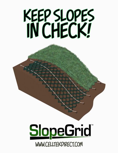 Cell-Tek Geosynthetics Load Support & Erosion Control Blog: SlopeGrid Steep Hillside Landscaping, Landscaping A Slope, Front Yard Landscaping Plans, Landscaping On A Hill, Front Yard Landscaping Simple, Hillside Garden, Erosion Control, Sloped Backyard, Landscaping Retaining Walls