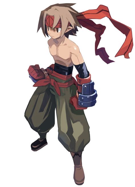 Male Fighter - Characters & Art - Disgaea 2: Cursed Memories ★ || CHARACTER DESIGN REFERENCES (www.facebook.com/CharacterDesignReferences & pinterest.com/characterdesigh) • Love Character Design? Join the Character Design Challenge (link→ www.facebook.com/groups/CharacterDesignChallenge) Share your unique vision of a theme every month, promote your art and make new friends in a community of over 25.000 artists! || ★ Disgaea Characters, Fighter Character Design Male, Fighter Character Design, Takehito Harada, Fighter Character, Fighter Design, Fighter Art, Chara Design, Characters Design