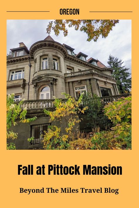 Fall is the perfect time to visit Pittock Mansion in Portland Oregon. This "mansion on the hill" is surrounded by beautiful fall foliage and stunning views. And it's also full of history! Portland | Oregon | Pittock Mansion | Fall Travel Pittock Mansion, Portland Hotels, Usa Places To Visit, Usa Destinations, Us Travel Destinations, Fall Hiking, Oregon Travel, Travel Spots, Place To Visit