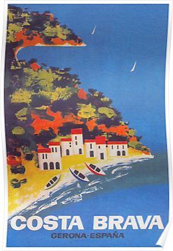 Costa Brava, Spain Vintage Travel Poster Poster Spanish Coast, Costa Brava Spain, Spain Vintage, Posters Uk, Postal Vintage, Tourism Poster, Railway Posters, Vintage Travel Poster, Costa Brava