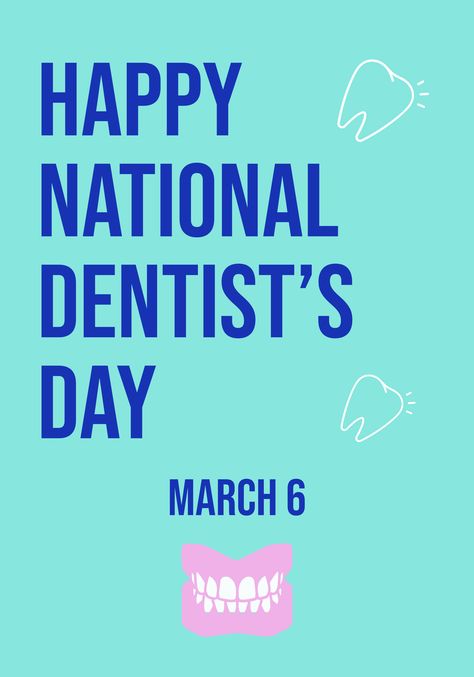 National Dentist's Day National Dentist Day, Dentist Day, Dental Work, Best Dentist, Creative Work, Greeting Card, Greeting Cards, For Sale, Pins