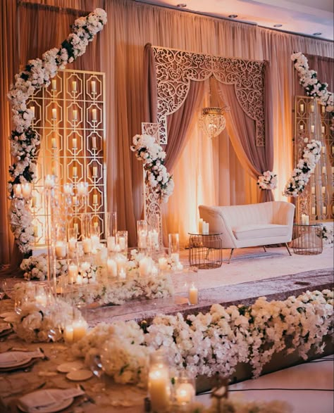 Asian Wedding Decor, Pakistani Wedding Decor, Indian Wedding Decorations Receptions, Engagement Stage Decoration, Nikah Decor, Reception Stage, Reception Stage Decor, Wedding Setup, Wedding Stage Backdrop