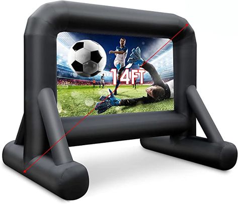 Amazon.com: 14 FT Inflatable Movie Screen Outdoor Blow Up Mega Movie Projector Screen Indoor for Theater Backyard Movie Night Barbecue Pool Party Front/Rear Projection Includes Inflation Fan (Stable Base) : Electronics Outdoor Movie Projector Screen, Movie Projector Screen, Outdoor Projector Screen, Inflatable Movie Screen, Outdoor Movie Screen, Rear Projection, Backyard Movie Nights, Outdoor Cinema, Outdoor Projector