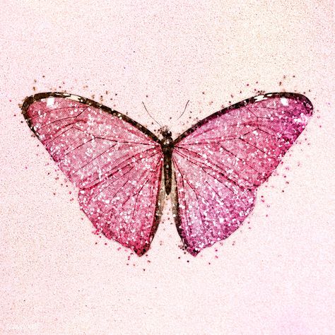 Glitter pink butterfly design element | premium image by rawpixel.com / PLOYPLOY Diy Cutouts, Pink Glitter Butterfly, Bugs Drawing, Sparkly Butterfly, Backgrounds Pink, Violin Design, Butterfly Art Painting, Glitter Butterfly, Beautiful Wallpapers For Iphone