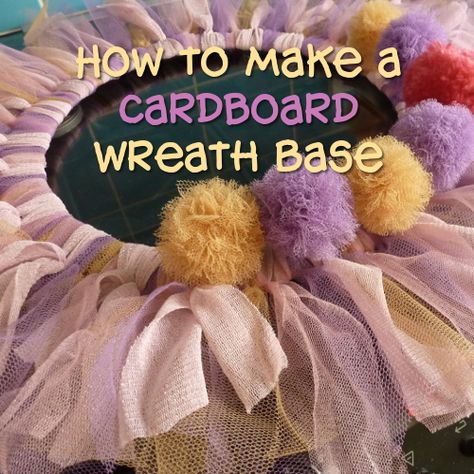 How to Make a Cardboard Wreath Form or Base with a Photo Tutorial. Make Wreaths for Halloween Christmas and other Occasions Christmas Photo Booth Ideas, Cardboard Wreath, Cardboard Wreath Form, Nursing Home Ideas, Deco Mesh Wreaths Tutorials, Diy Christmas Party, Craft Closet, Coffee Filter Crafts, Mesh Wreath Tutorial