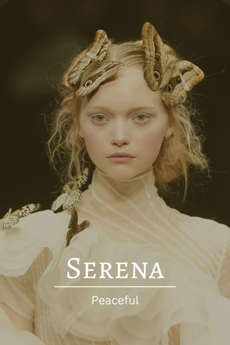 Serena Name Meaning, Princess Names Aesthetic, Names That Mean Peace, Princess Name Ideas, Names That Mean Princess, Names Meaning Peace, Serena Meaning, Mystic Names, Female Names With Meaning