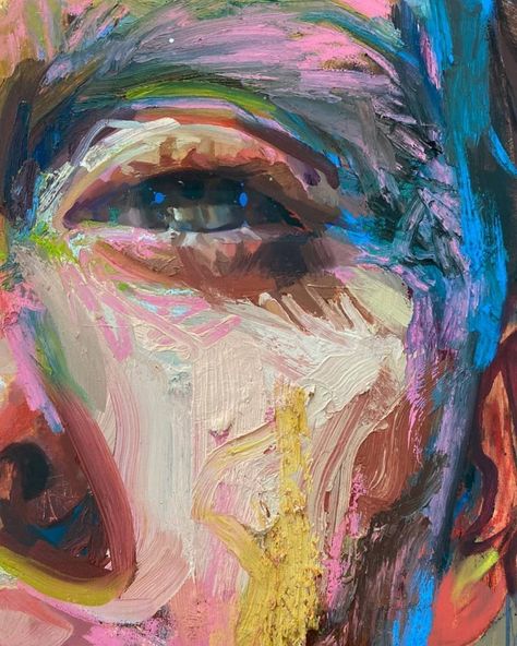 Jenny Saville on Instagram: “Details” Finger Paint Portrait, Acrylic Self Portrait Painting, Abstract Realism Portraits, A Level Art Sketchbook Identity, Advanced Acrylic Painting Ideas, Expressive Portrait Painting, Identity Art Gcse, Human Form Art, Disrupted Realism