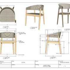 3d Furniture Drawing, Furniture Design With Dimensions, Furniture Design Technical Drawings, 3d Furniture Design, Chair Technical Drawing, Interior Technical Drawing, Furniture Technical Drawing, Chair Dimensions Furniture, Chair Detail Drawing