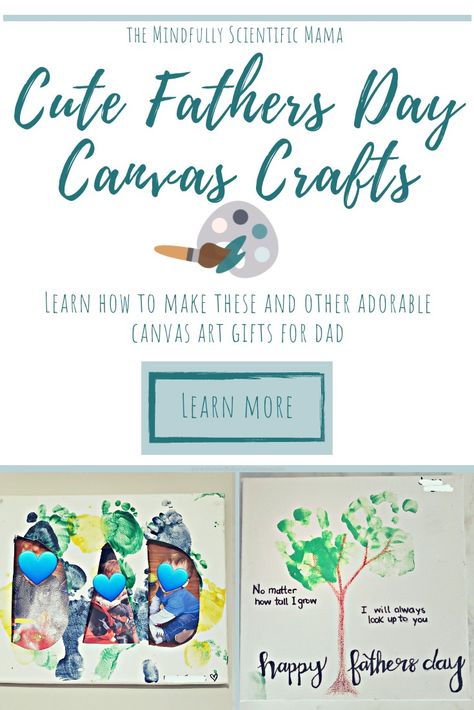 Learn how to make a variety of fun handprint crafts, perfect for Father's Day! Handprint Canvas, Diy Canvas Photo, Diy Fathers Day, Canvas Art Gifts, Canvas Picture Frames, Projects For Adults, Blog Newsletter, Teacher Signs, Sharpie Marker