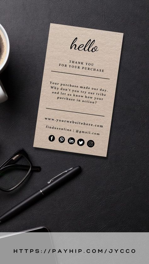 Elegant Packaging Ideas, Business Card Quotes Ideas, Minimalist Product Packaging, Thank You Cards Design Ideas, Brand Card Design Ideas, Thank You Card Quotes, Small Business Packaging Ideas Thank You Cards, Quote Cards Design, Promo Code Design