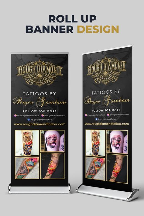 Design For Tattoo, Rollup Design, Convention Tattoo, Tattoo Banner, Roll Up Banner Design, Shop Banner Design, Brother Tattoos, Tattoo Posters, Tattoo Expo