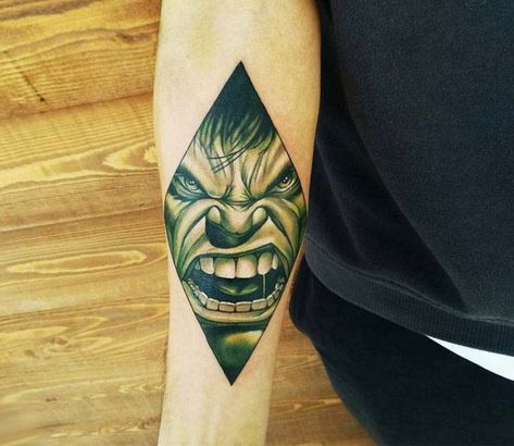 Hulk Tattoo For Men, Hulk Tattoo Design, Hulk Tattoo Ideas, Tattoo For My Son, Tatto Designs, Thor Tattoo, Hulk Tattoo, Dc Tattoo, Japanese Tattoos For Men